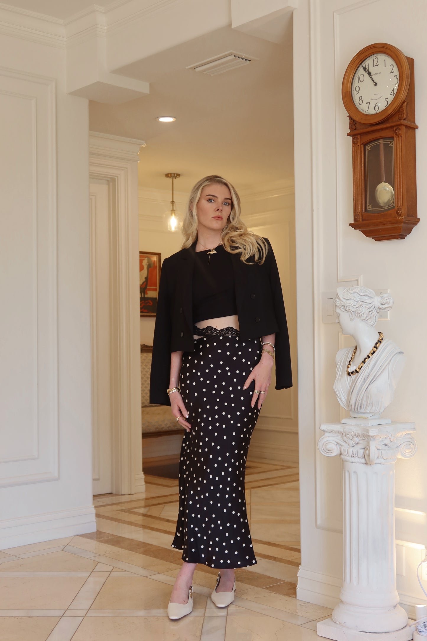 Torn Away Polkadots Maxi Skirt