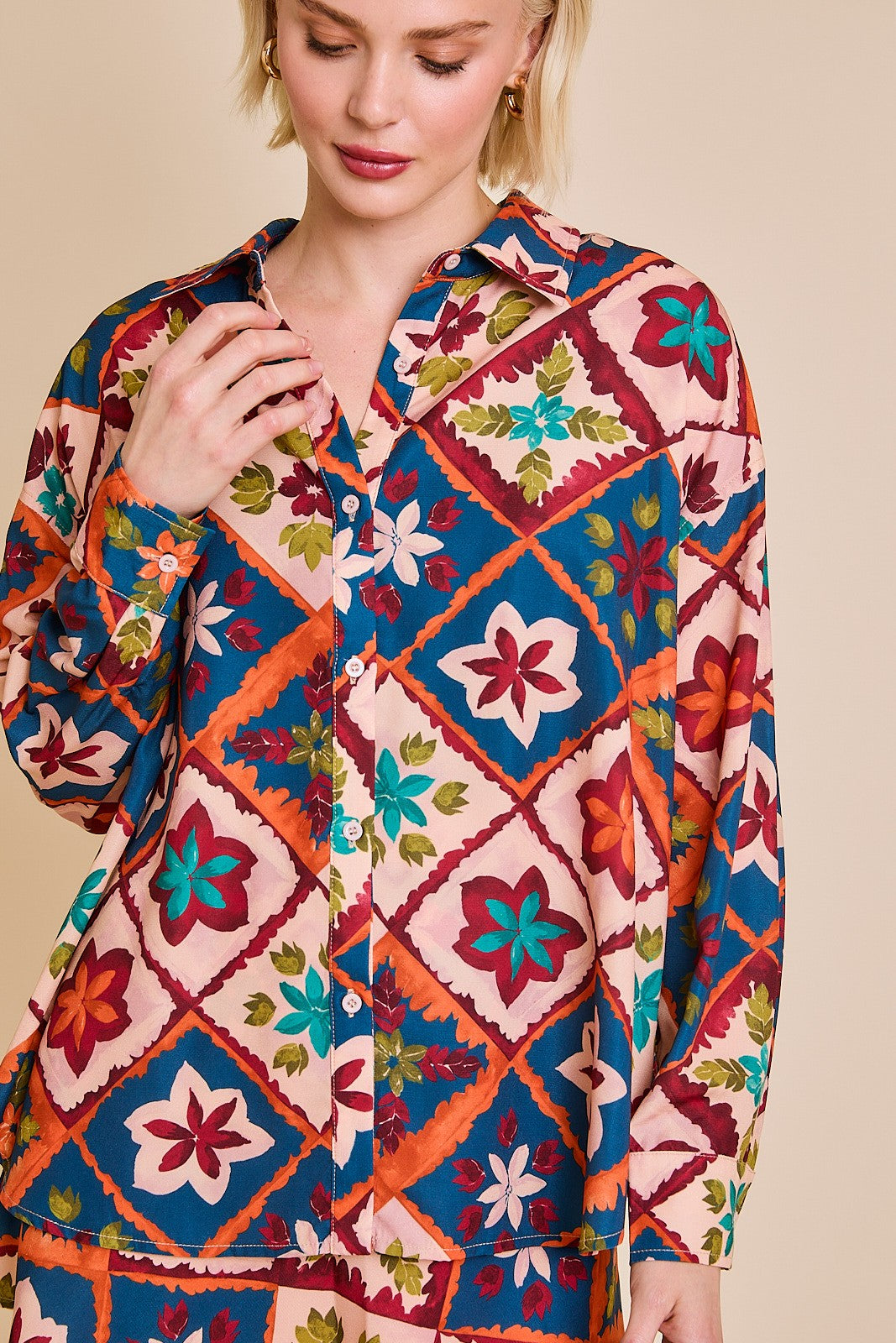 Cottage Patchwork Oversized Top