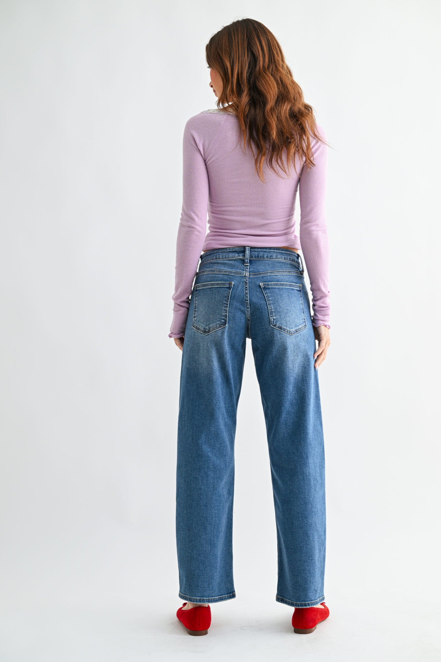 Bowed Straight Leg Denim