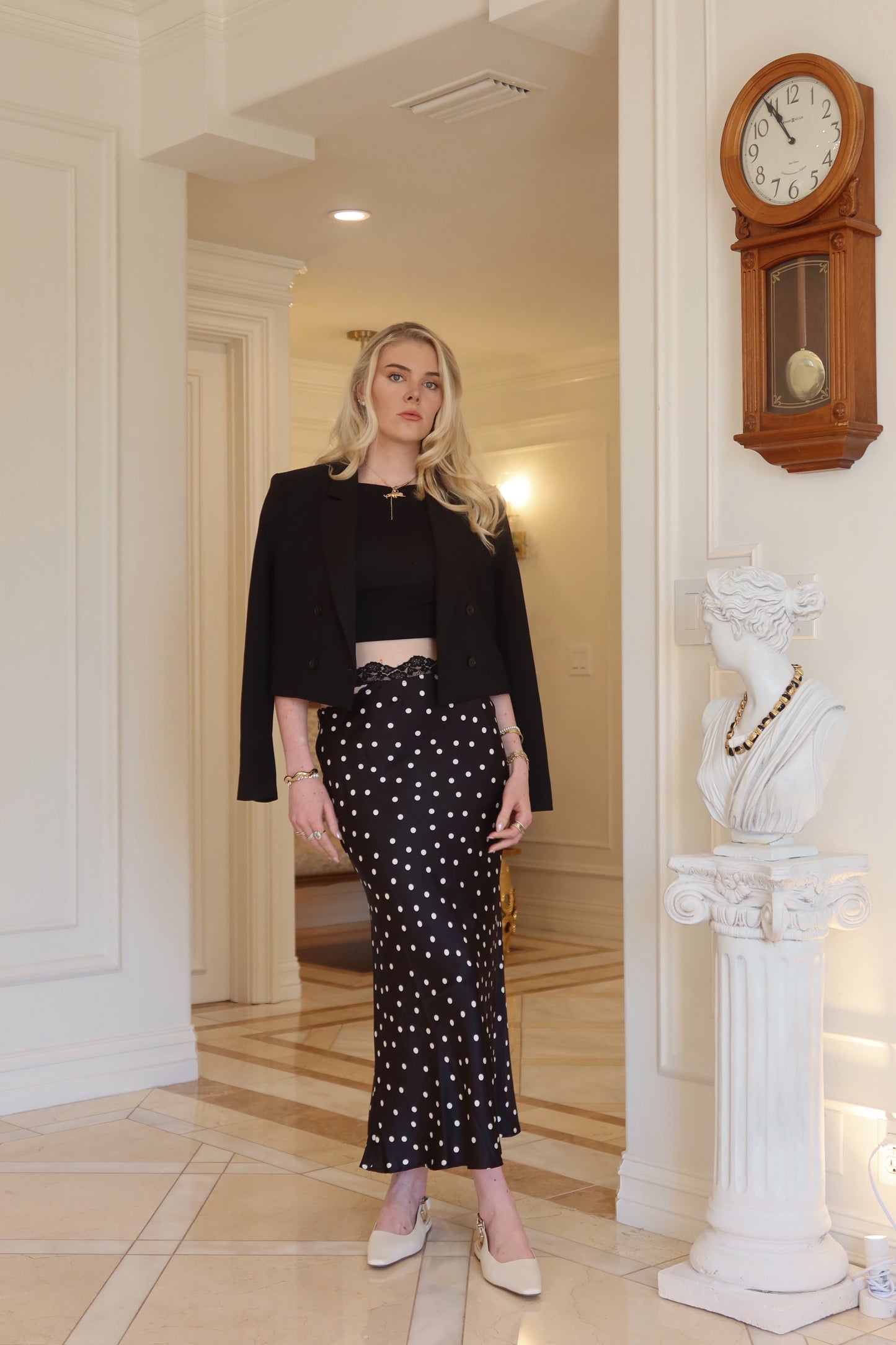 Torn Away Polkadots Maxi Skirt
