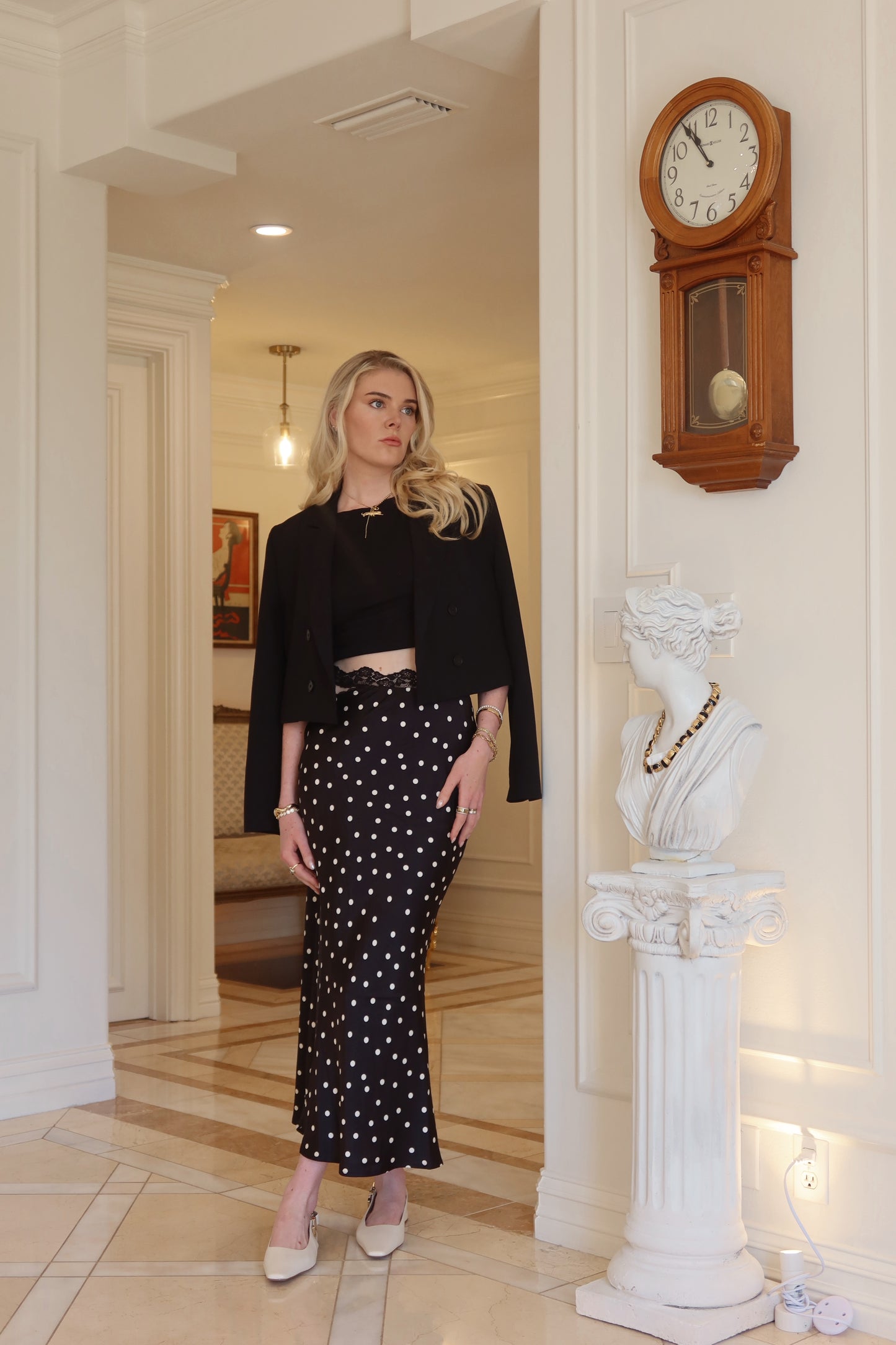 Torn Away Polkadots Maxi Skirt