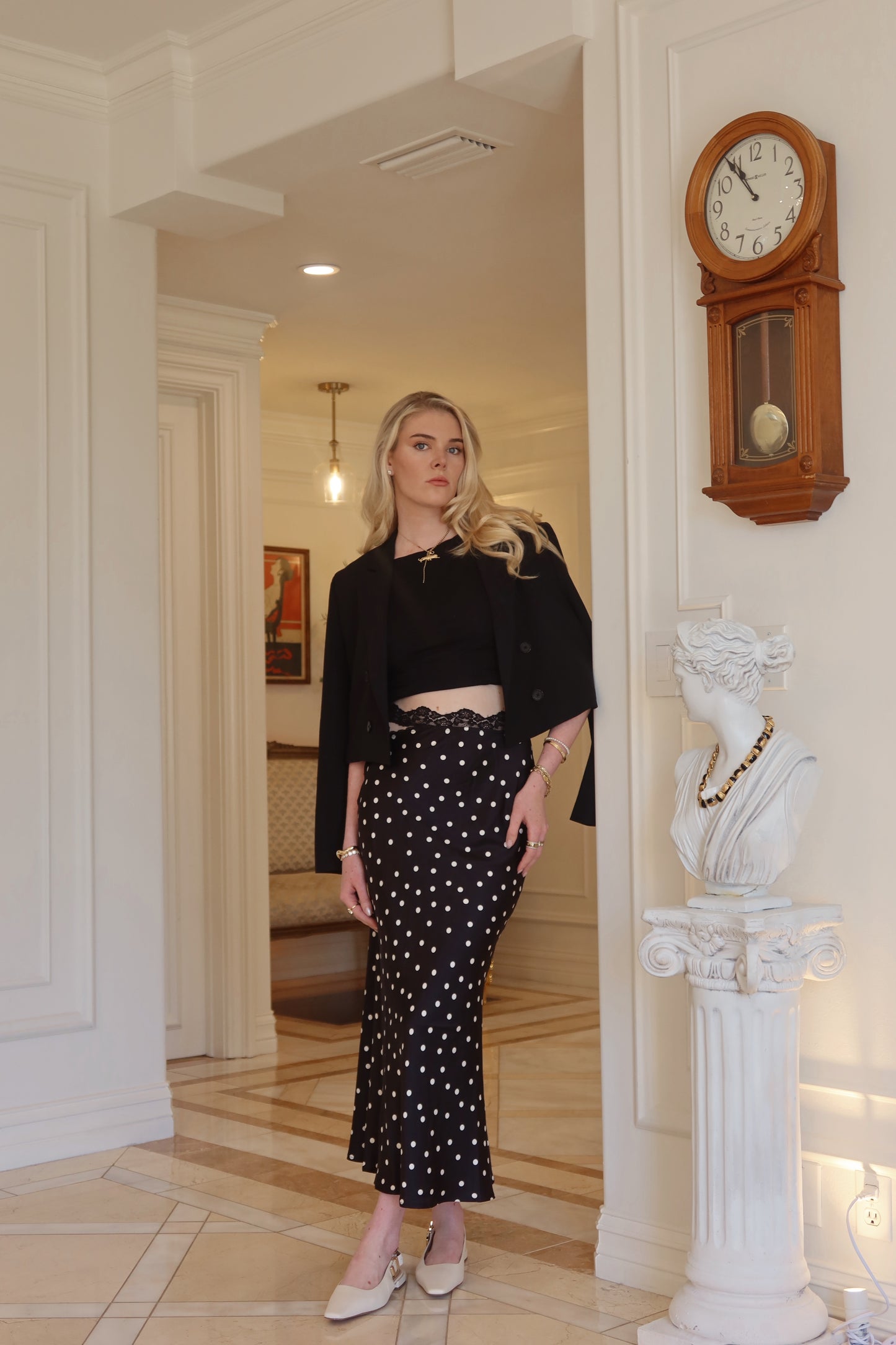 Torn Away Polkadots Maxi Skirt