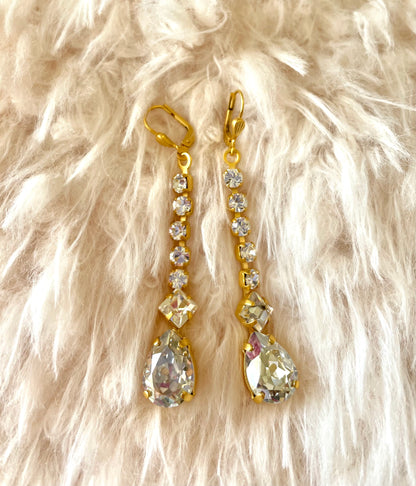 Crystal Drop Chain Earrings