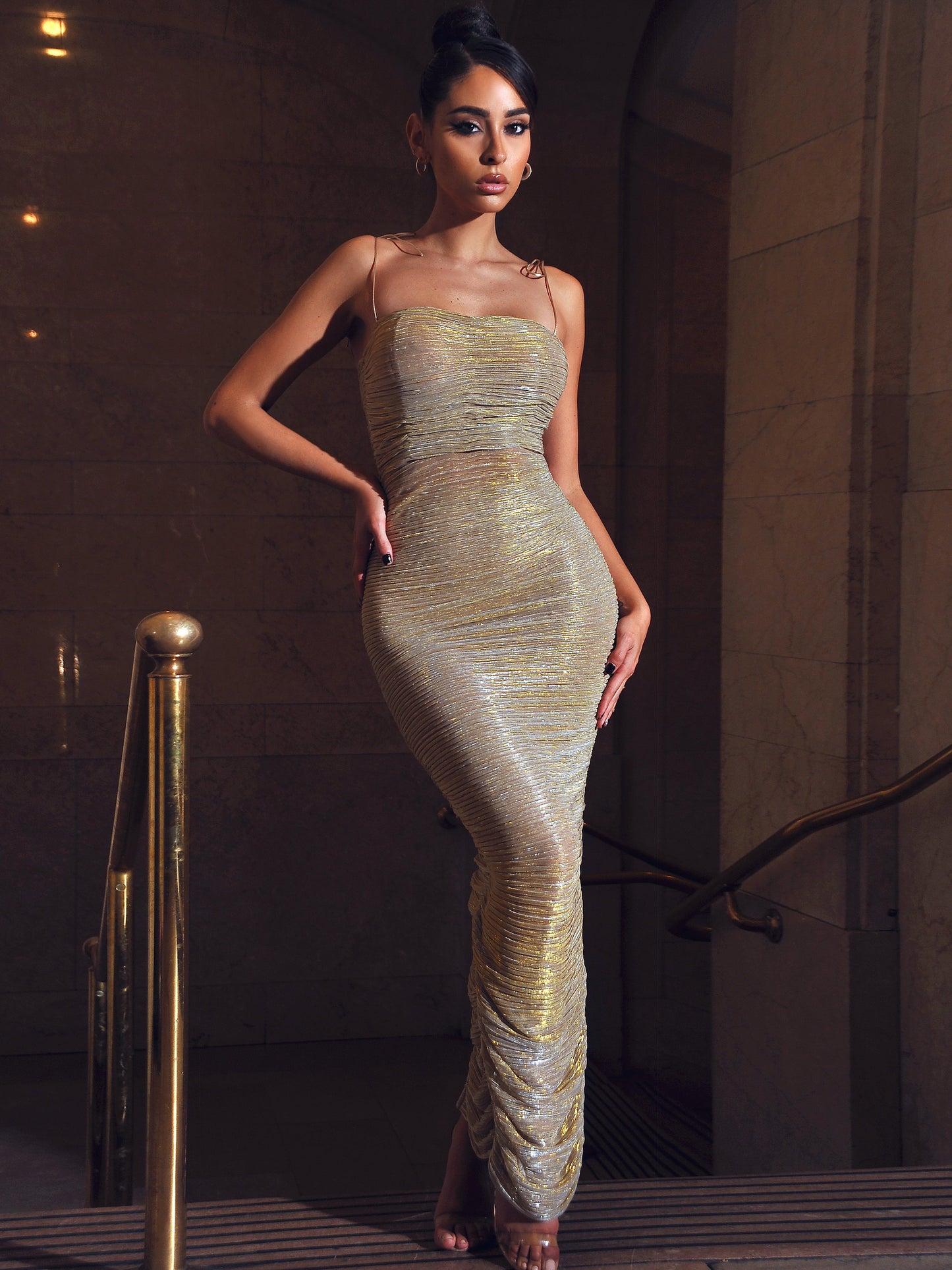 Glint Gold Maxi Dress