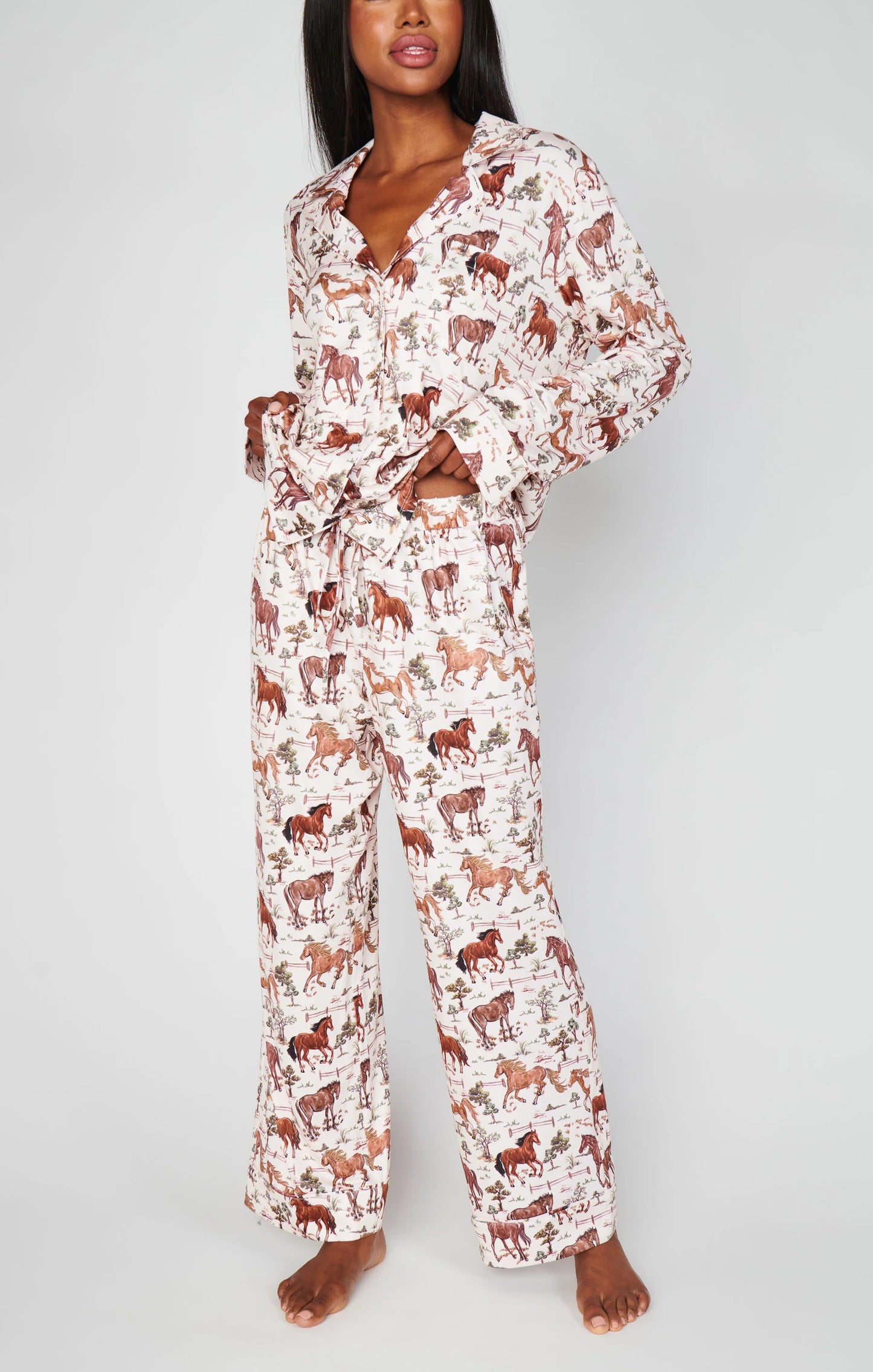 Classic PJ Set Country Horses