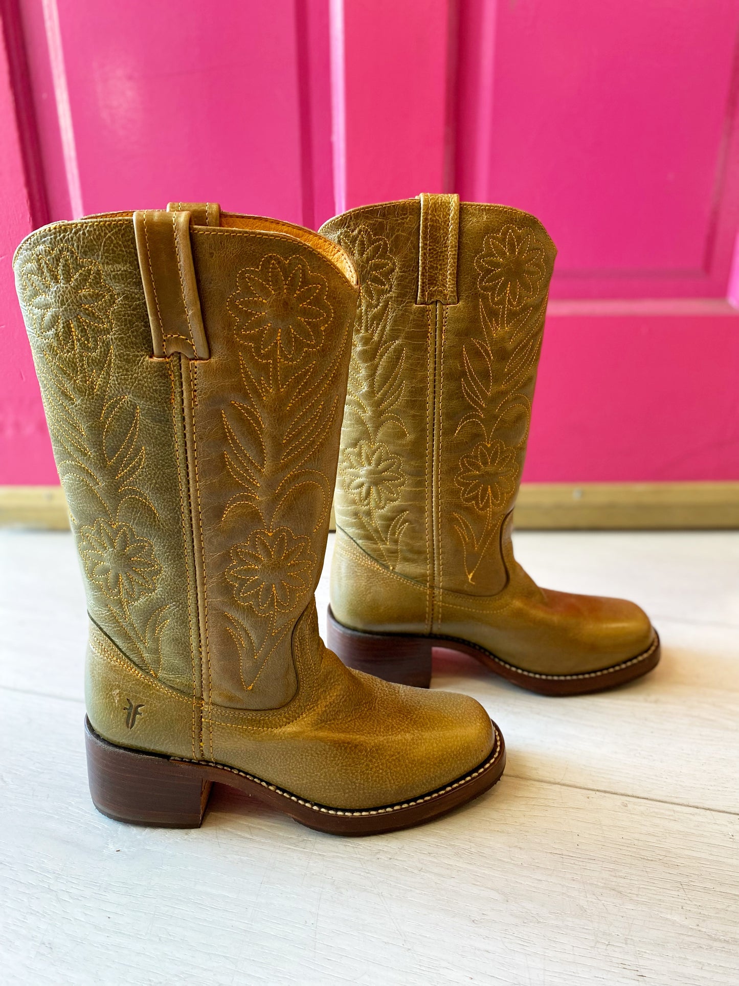 Vintage Flower Frye Boots