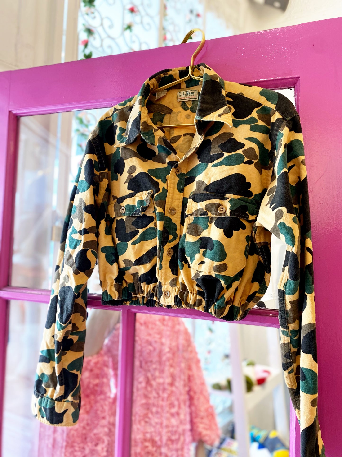 Redone Camo Cropped Shacket