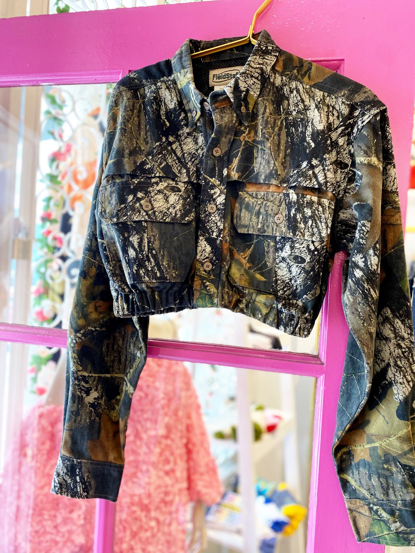 Redone Camo Cropped Shacket