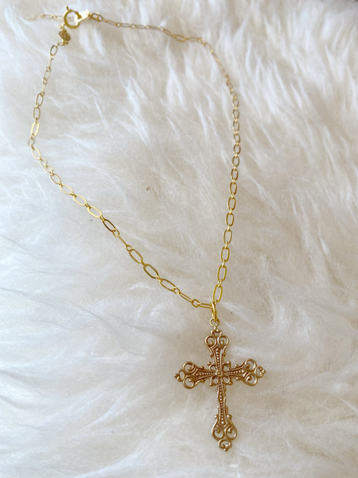0809G Dotted Cross Necklace