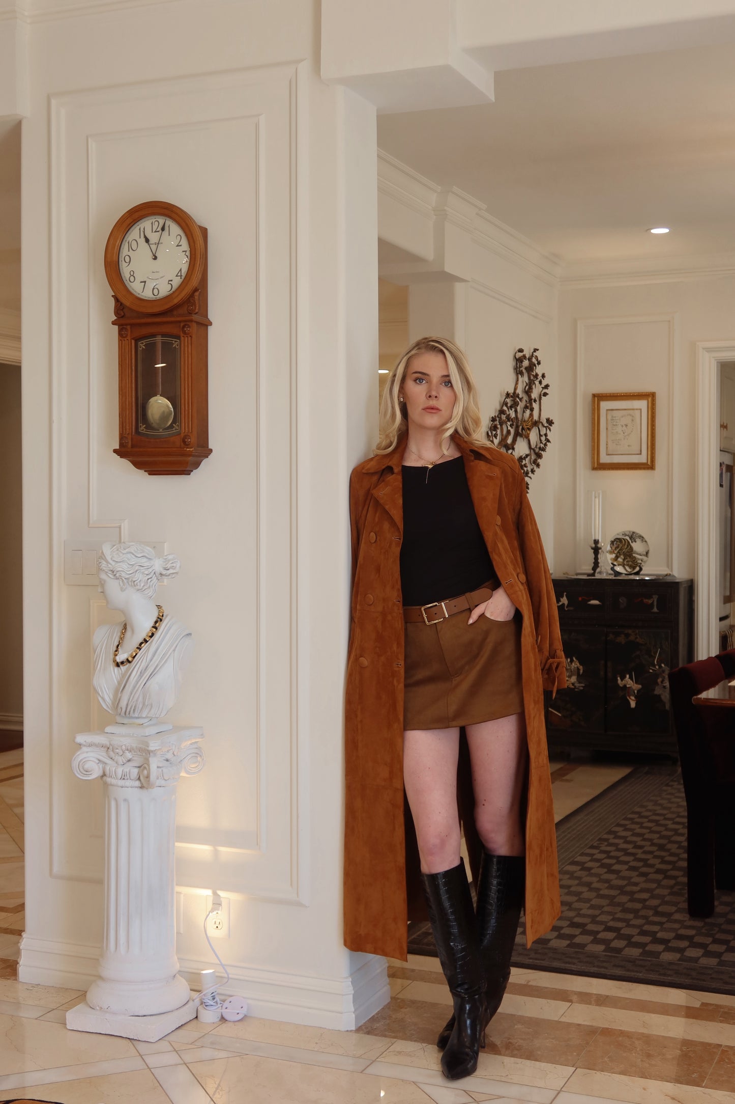 Faux Suede Mini Skort