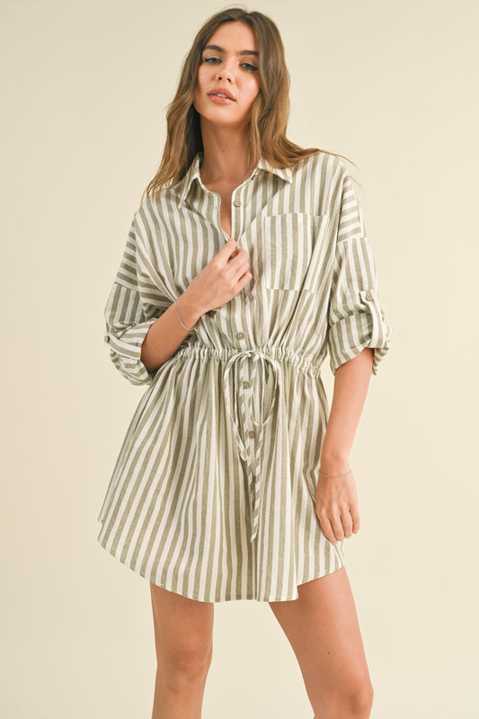 Taylor Striped Shirt Dress