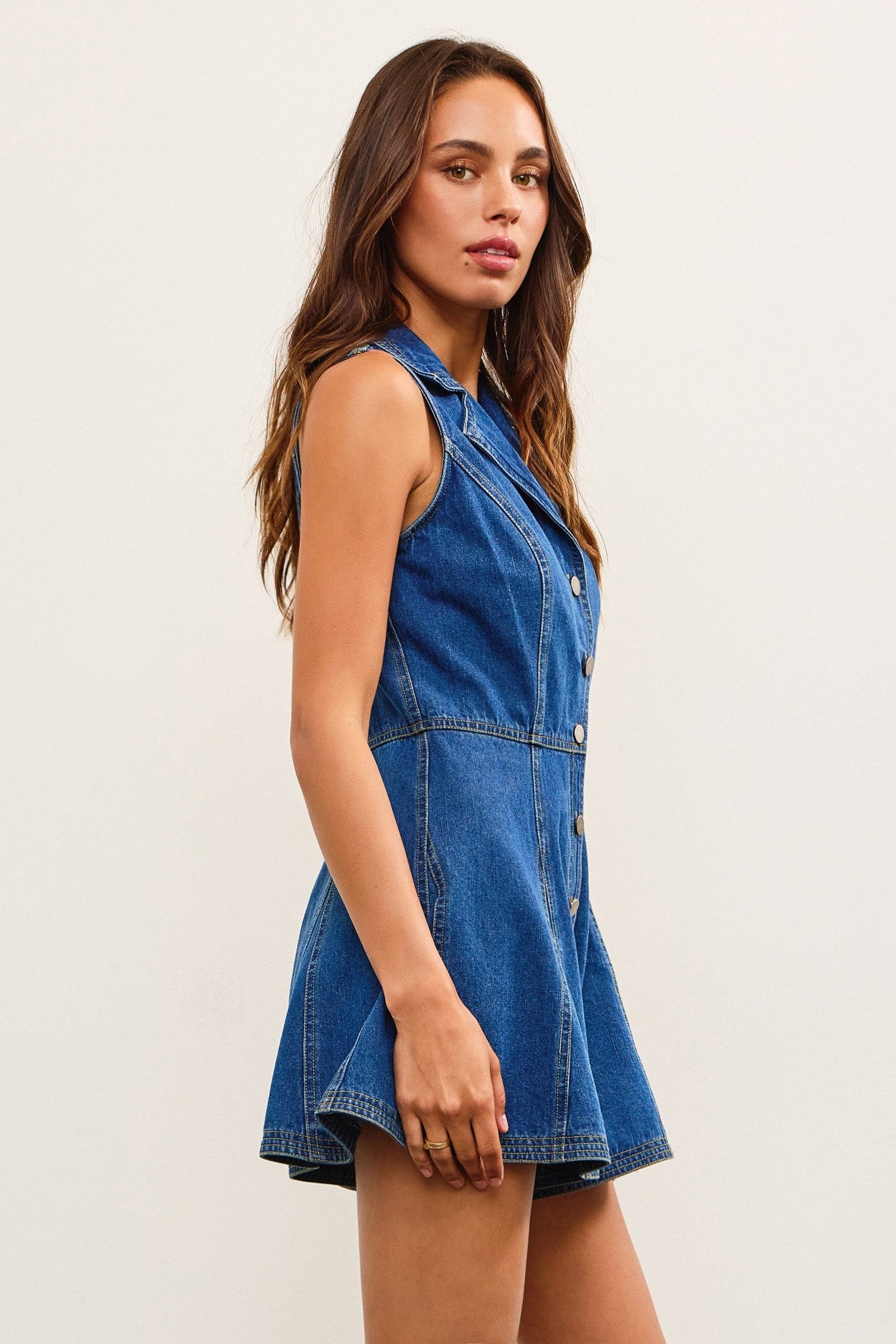 Denim Collard Romper