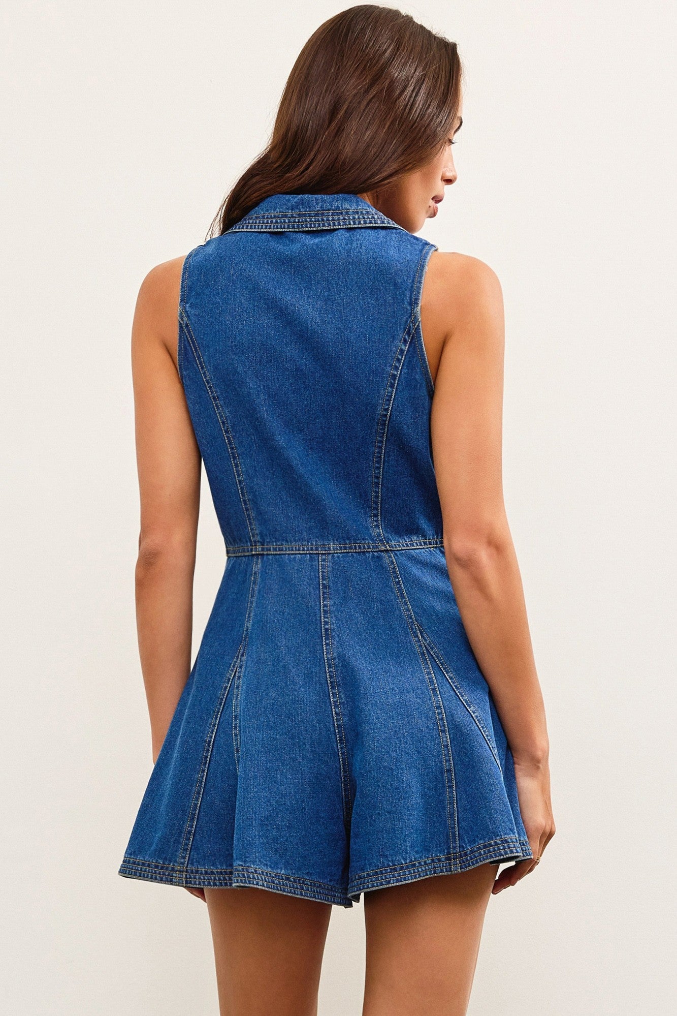 Denim Collard Romper