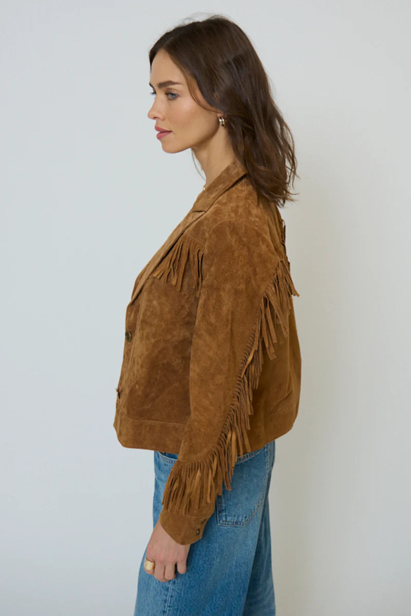 Atlas Suede Fringe Blazer