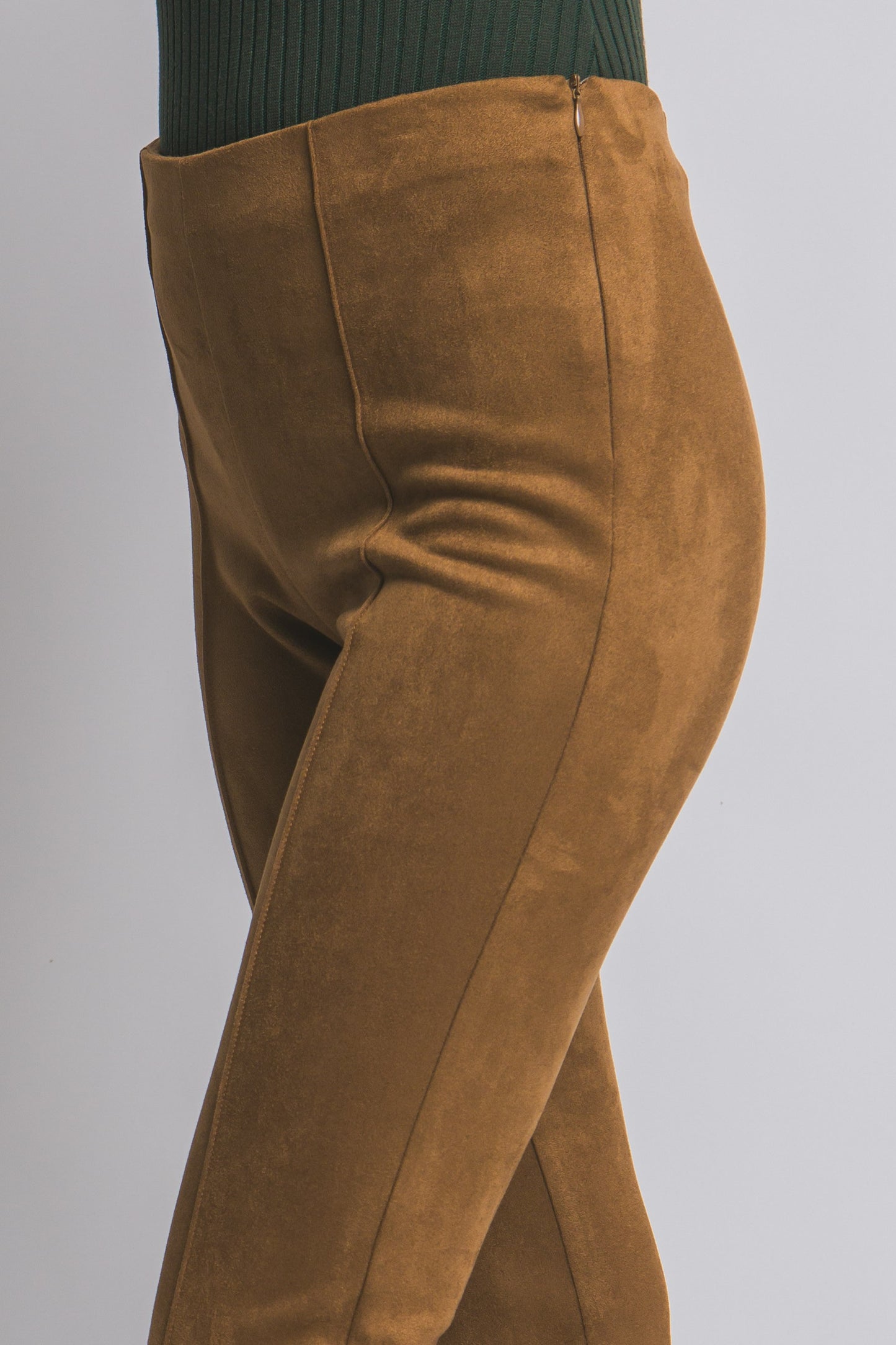 Faux Suede Flare Pants