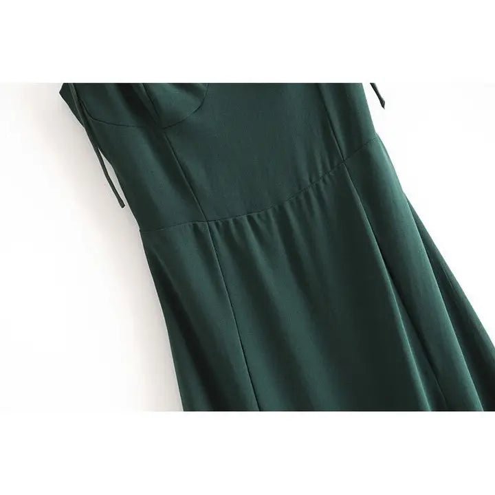 High Slit Mid Dress - Polkadots & Moonbeams LAPolkadots & MoonbeamsGreenSHigh Slit Mid Dress