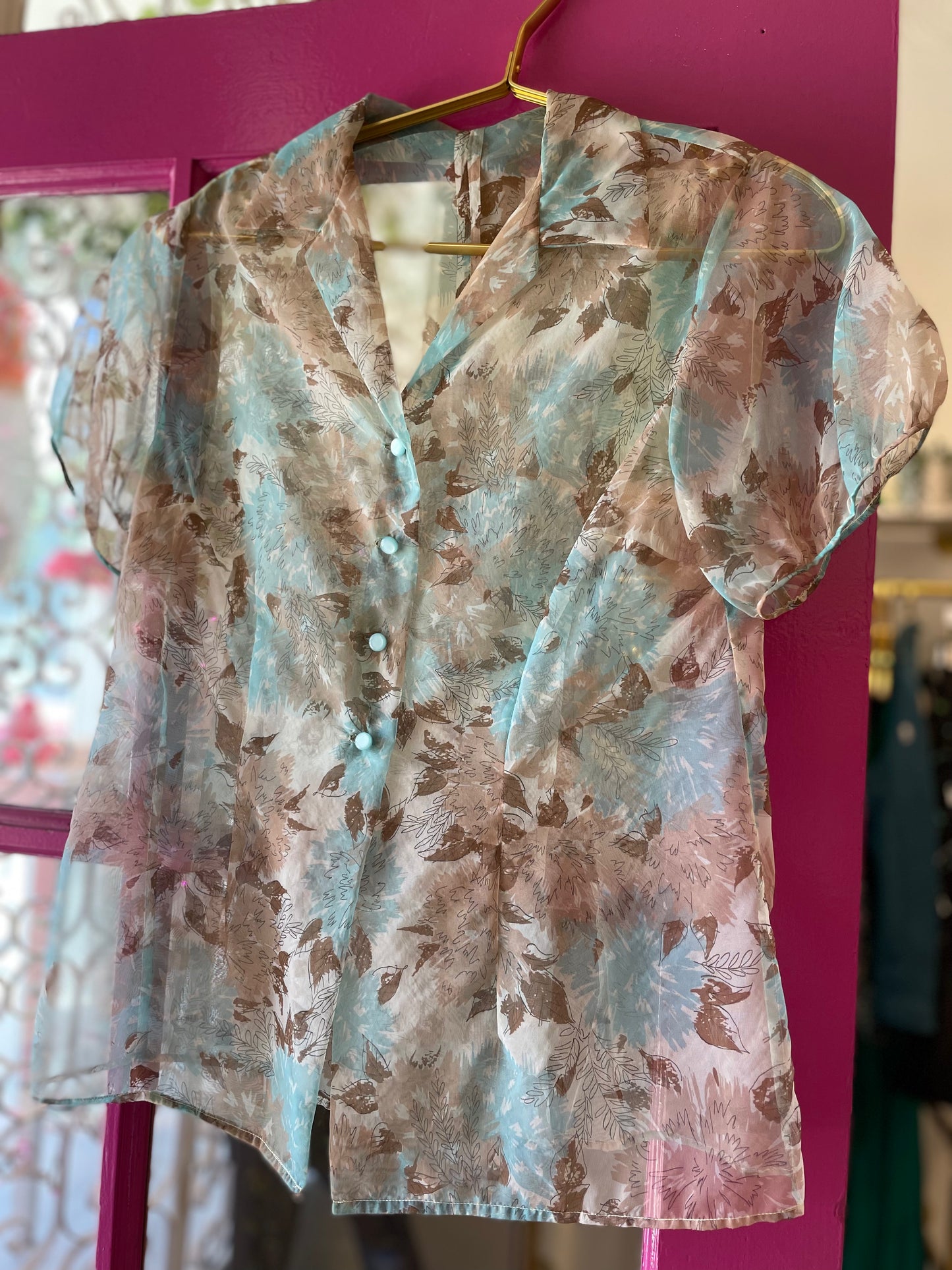 Spring Sheer Floral Top