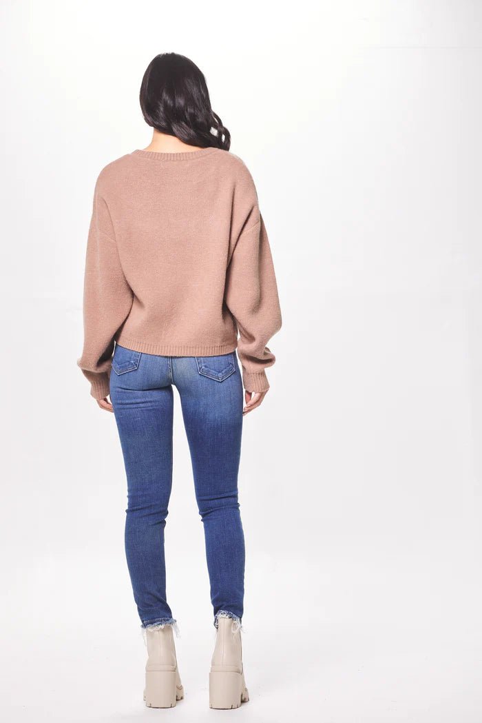 Jacquard Crewneck Sweater - Polkadots & Moonbeams LAVintage HavanaSMALLTANJacquard Crewneck Sweater