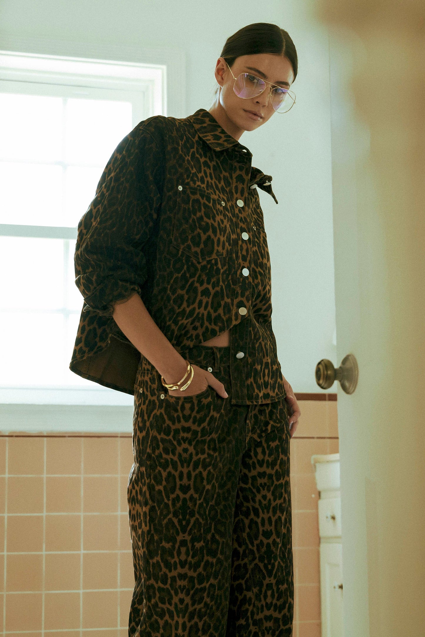 Pre-Order Leopard Denim Shacket