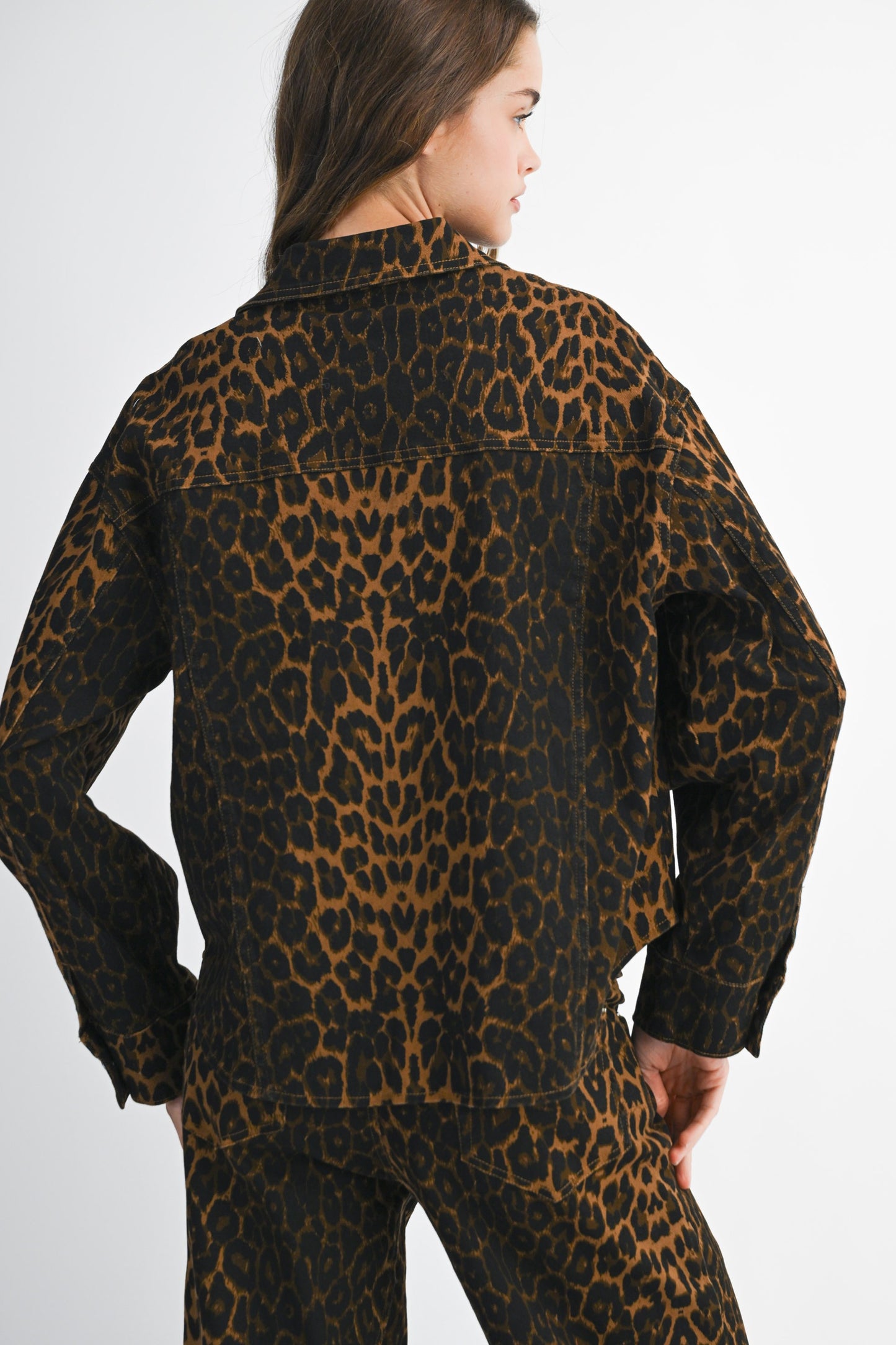 Pre-Order Leopard Denim Shacket