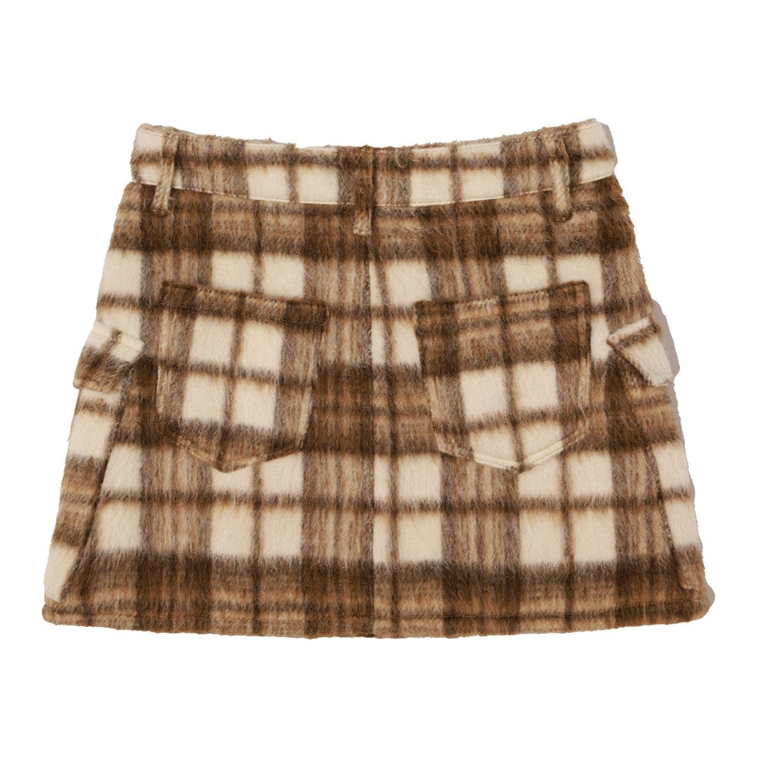 Logo Plaid Mini Skirt
