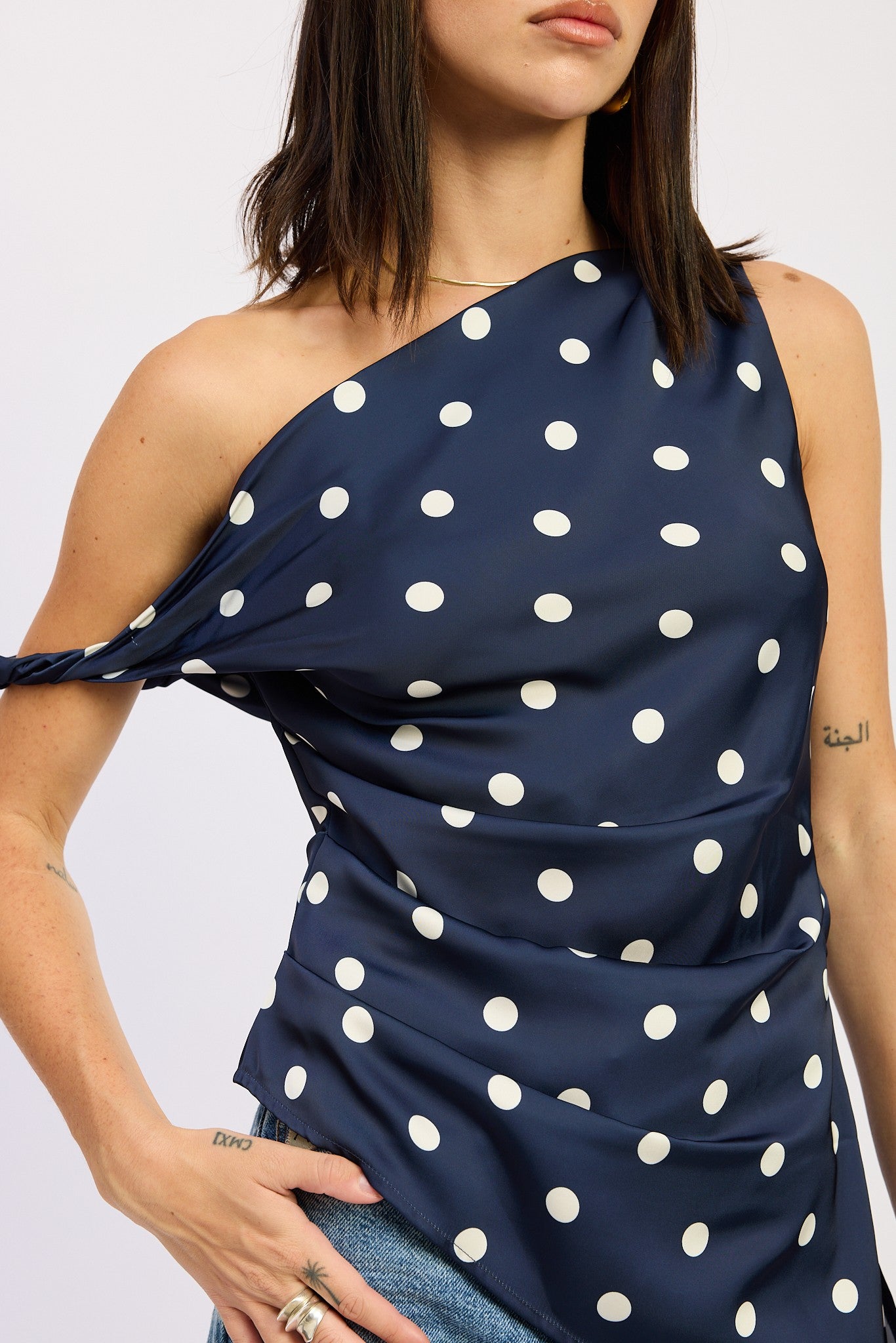 Asymmetrical Polkadots Top