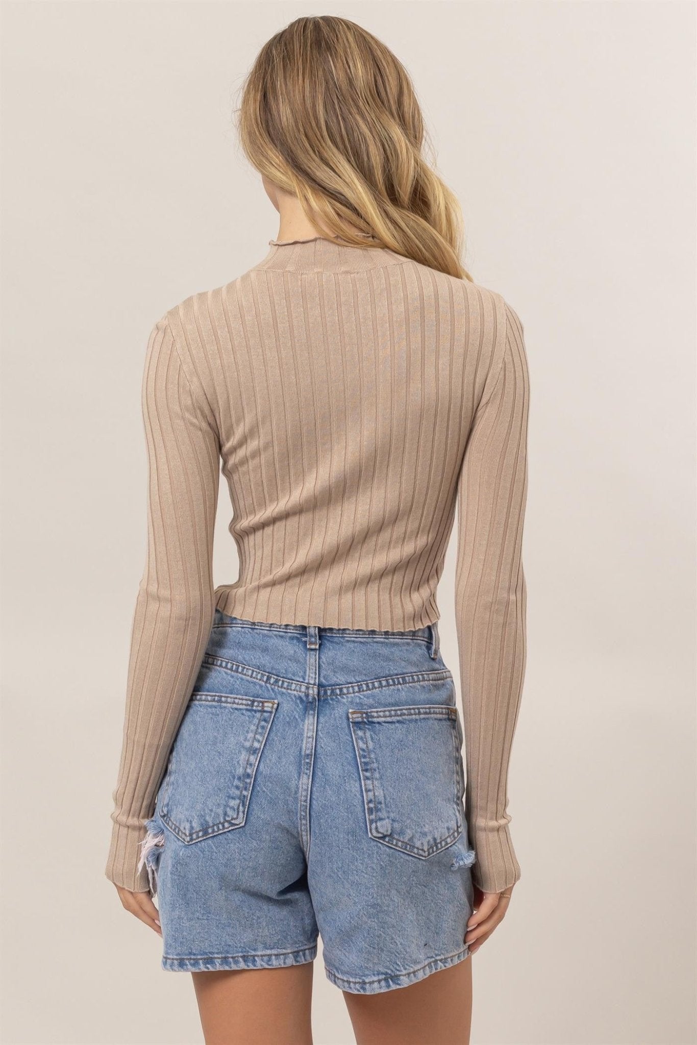 Rib Mock Turtleneck Top - Polkadots & Moonbeams LAPolkadots & MoonbeamsBlackSRib Mock Turtleneck Top