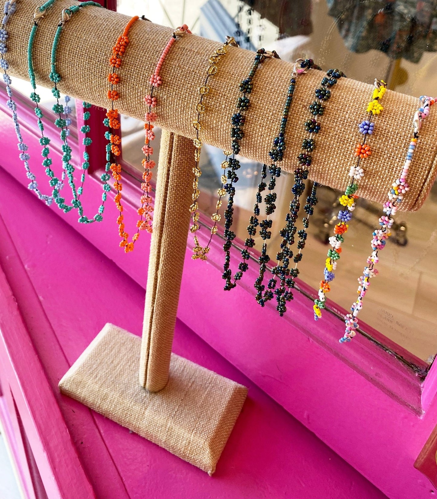 Sayulita Beaded Flower Necklace - Polkadots & Moonbeams LAMalibu DanaPinkSayulita Beaded Flower Necklace
