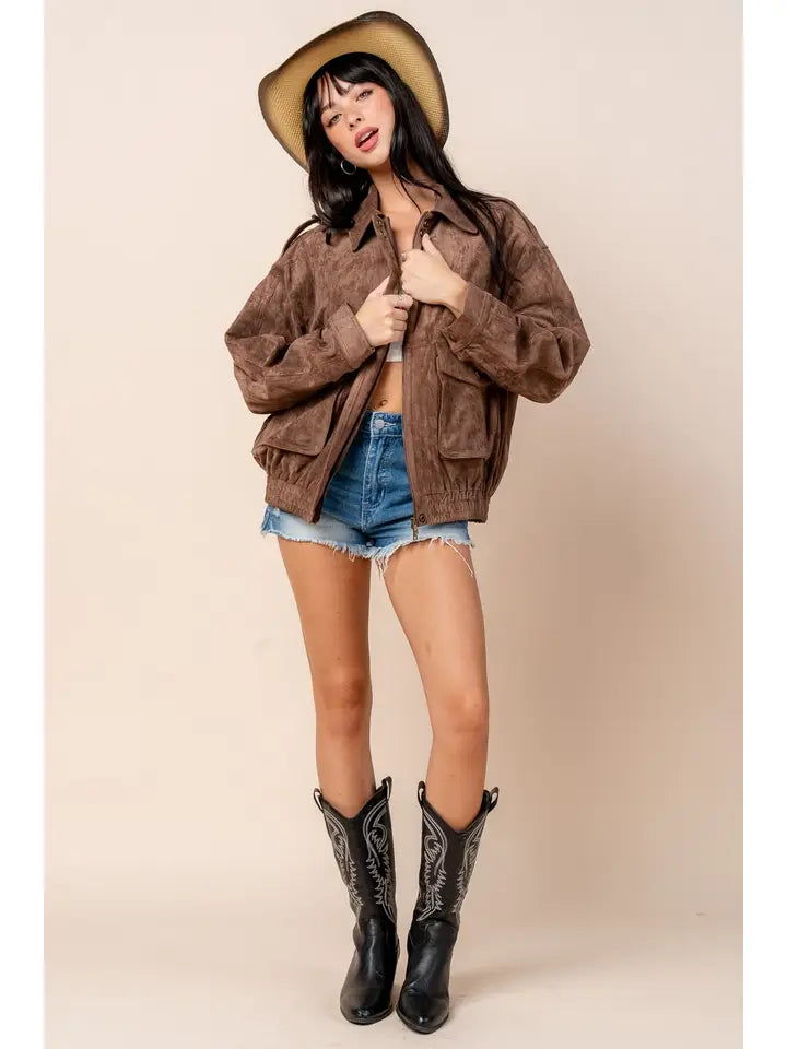 Suede Pocket Bomber