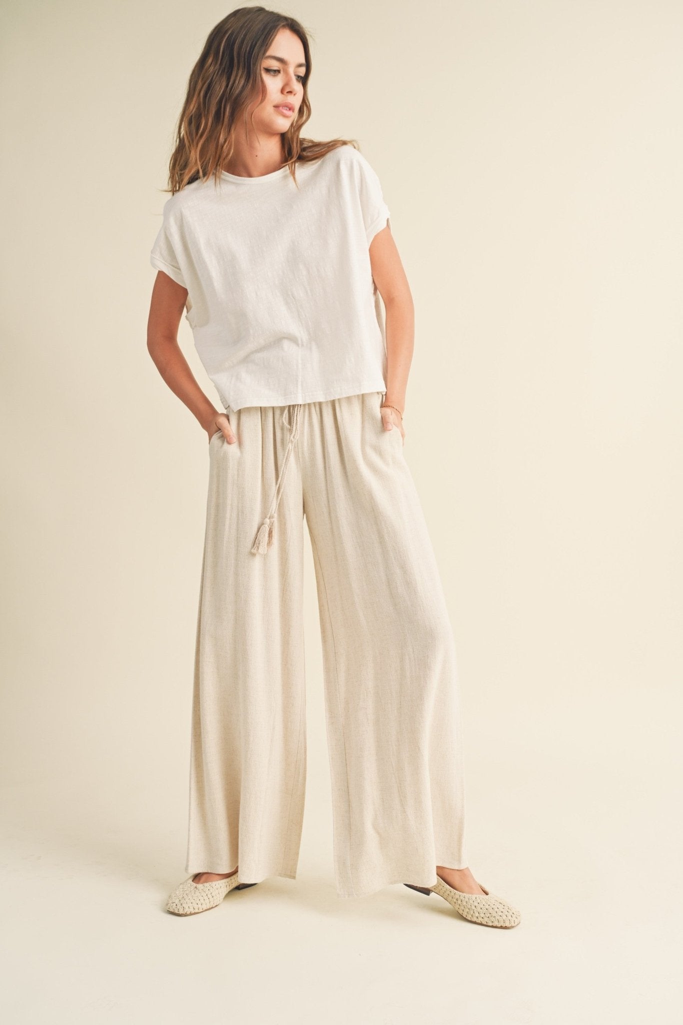 Tassel Linen Pants - Polkadots & Moonbeams LAPolkadots & MoonbeamsBLACKSTassel Linen Pants