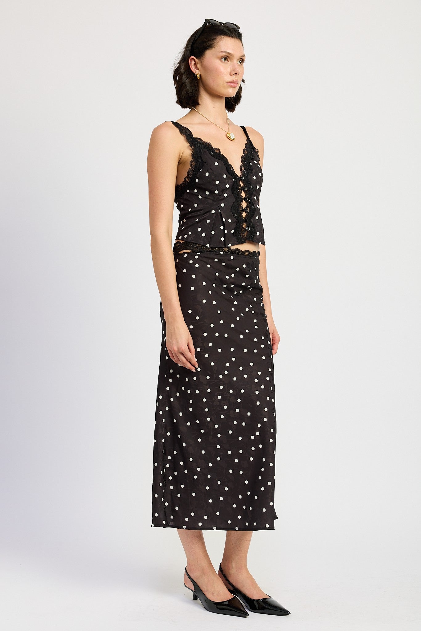 Torn Away Polkadots Maxi Skirt