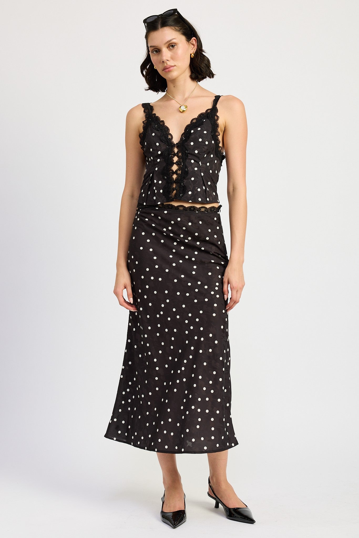 Torn Away Polkadots Maxi Skirt