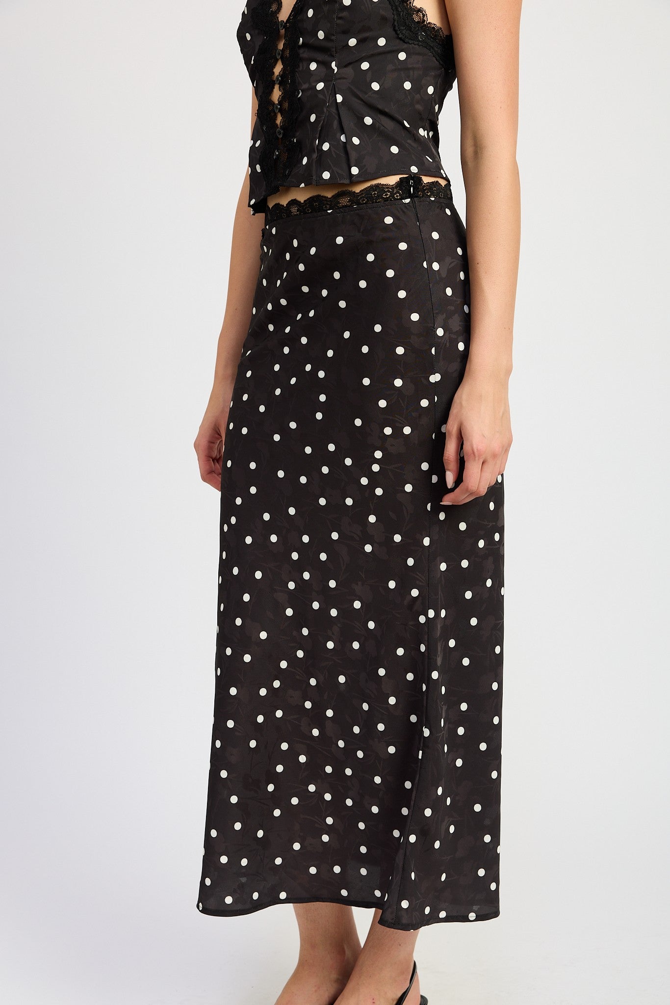 Torn Away Polkadots Maxi Skirt