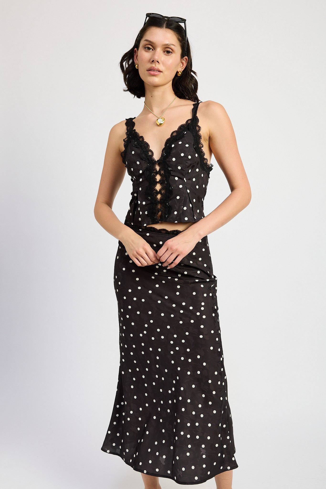 Torn Away Polkadots Maxi Skirt