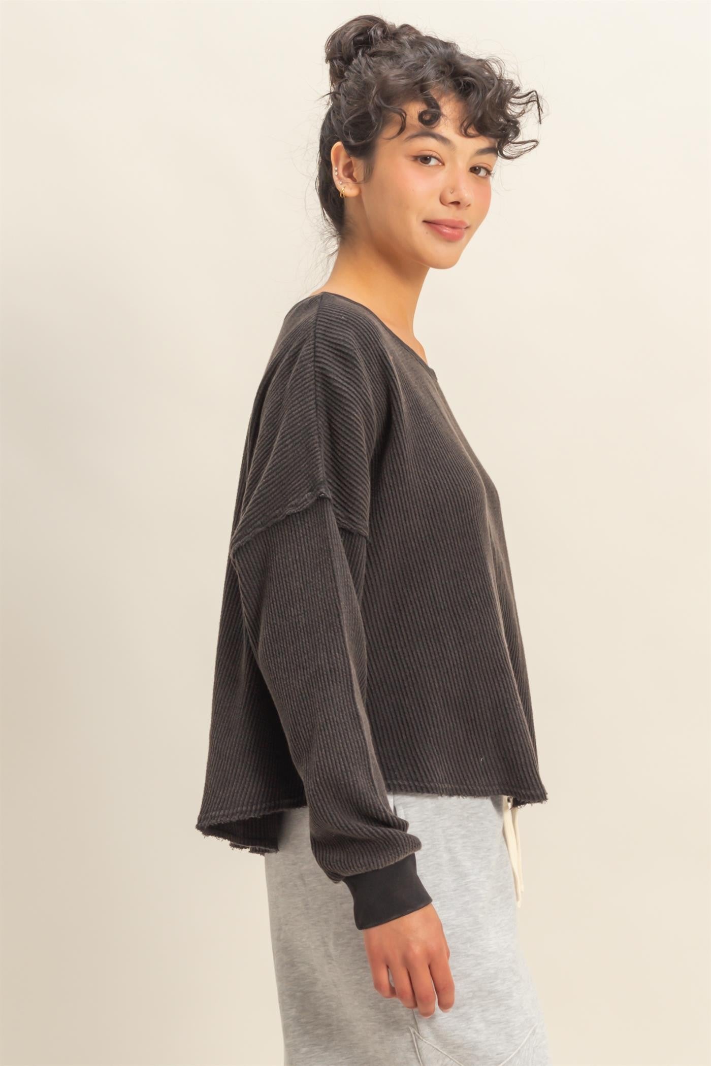 Waffle Long Sleeve Top