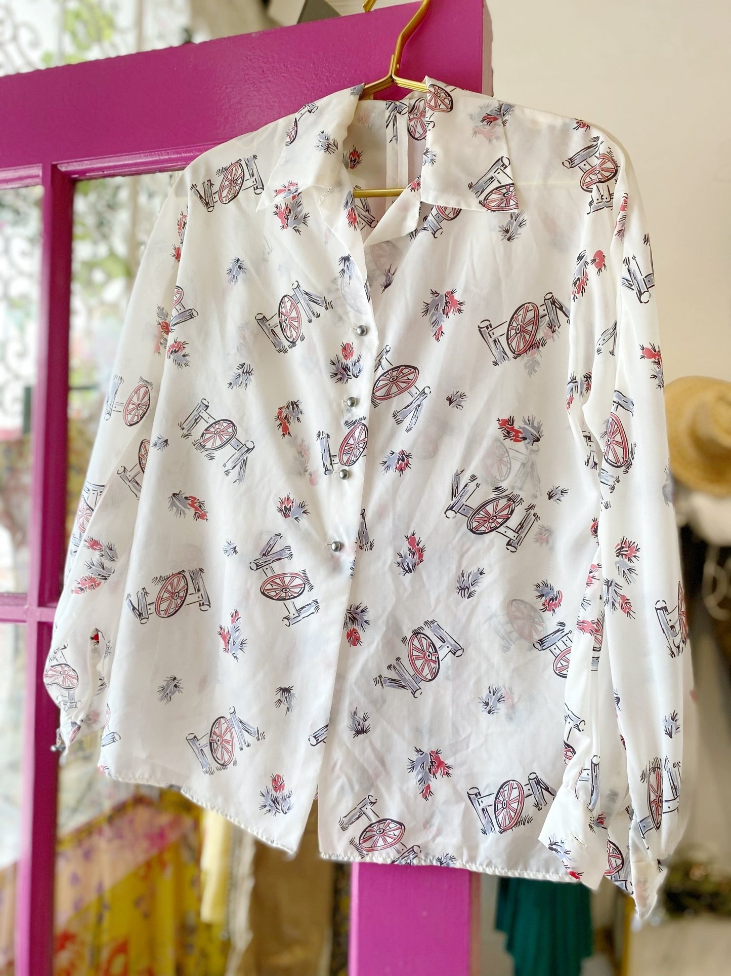 Wheel Sheer Vintage Top - Polkadots & Moonbeams LAVintageWheel Sheer Vintage Top
