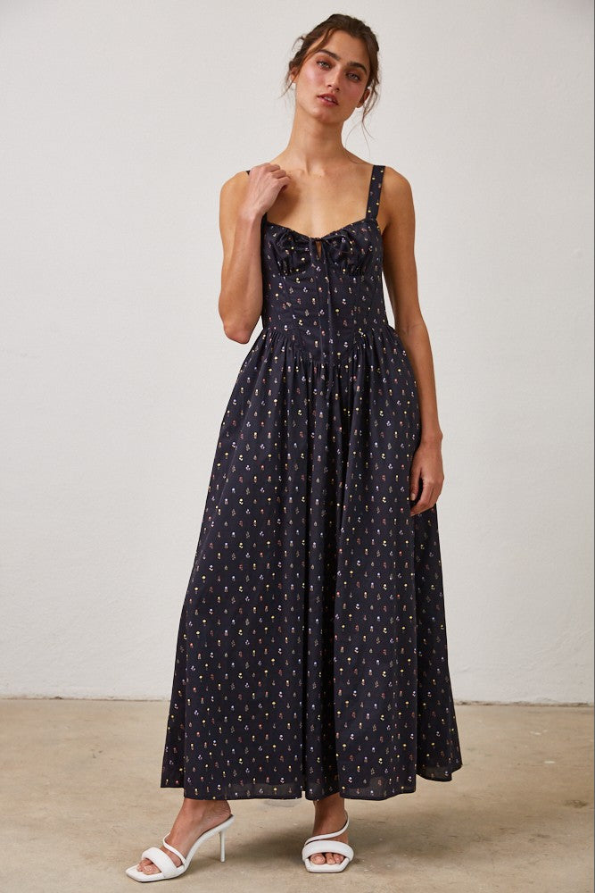 Wild Floral Poplin Maxi Dress