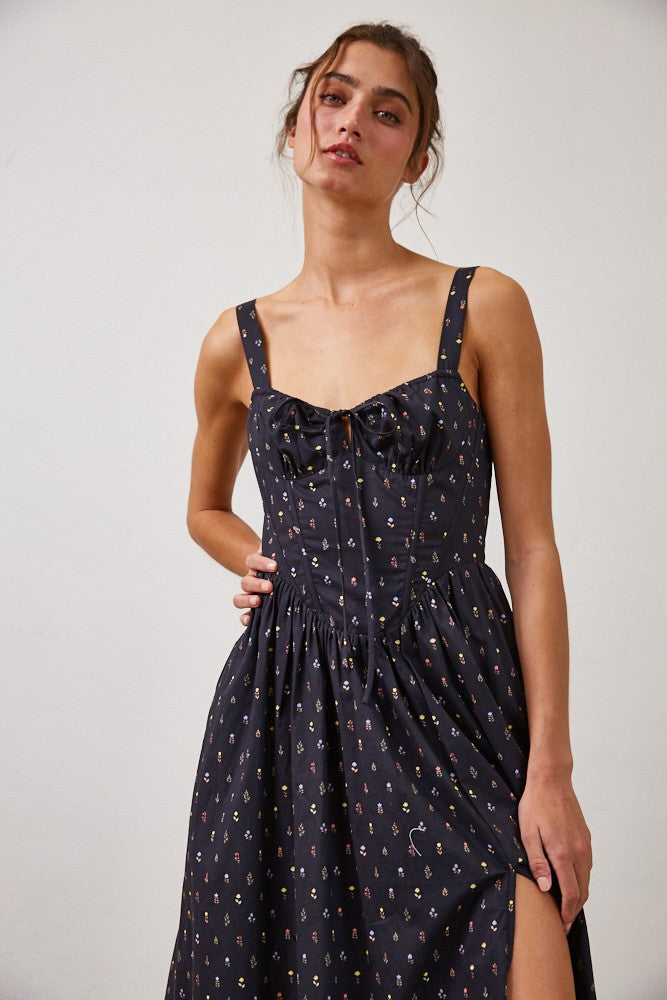 Wild Floral Poplin Maxi Dress