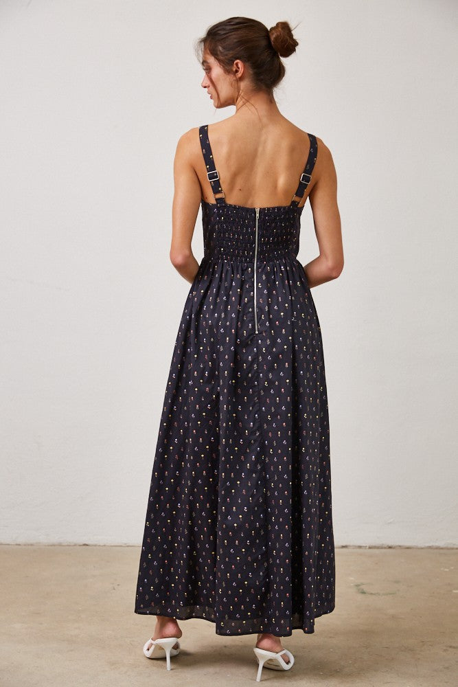 Wild Floral Poplin Maxi Dress