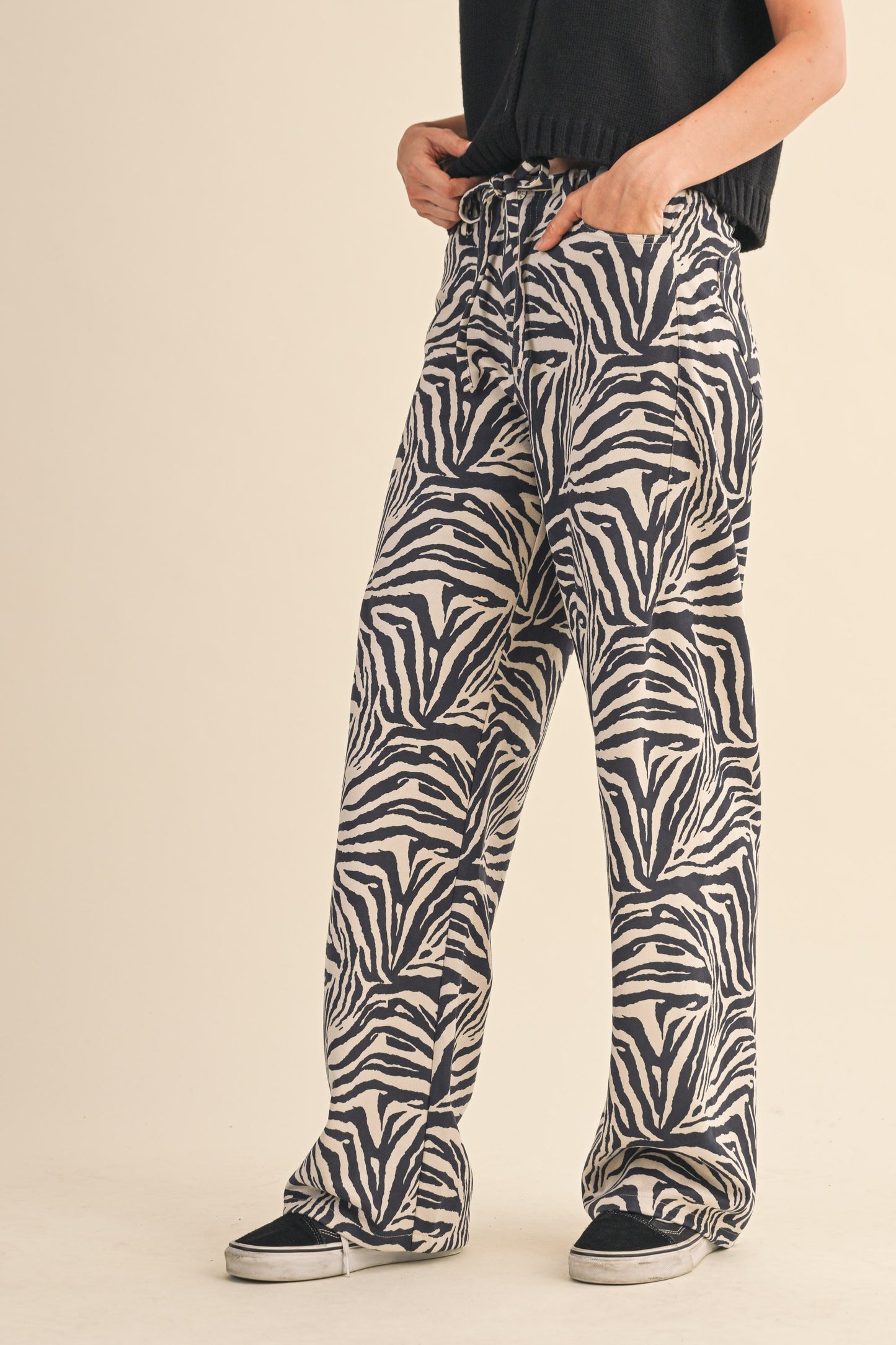 Zebra Faux Suede Pants