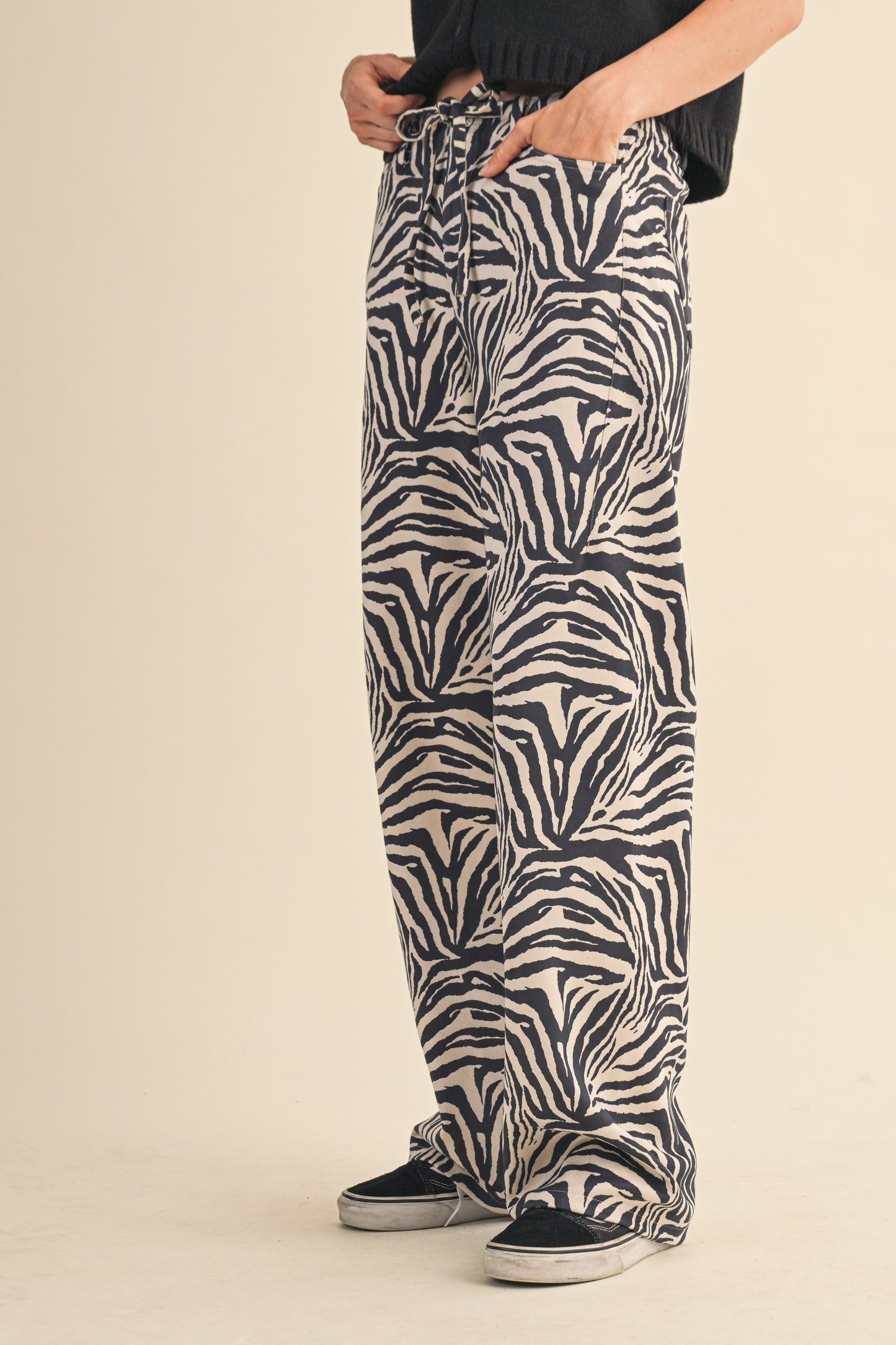 Zebra Faux Suede Pants