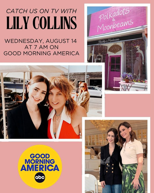 Good Morning America with Lily Collins at Polkadots & Moonbeams