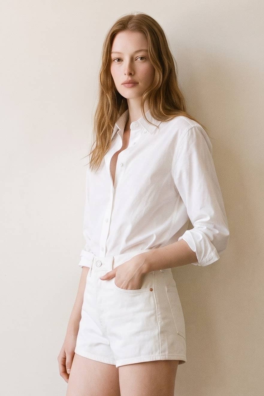 Cotton Oversized Button Up Shirt