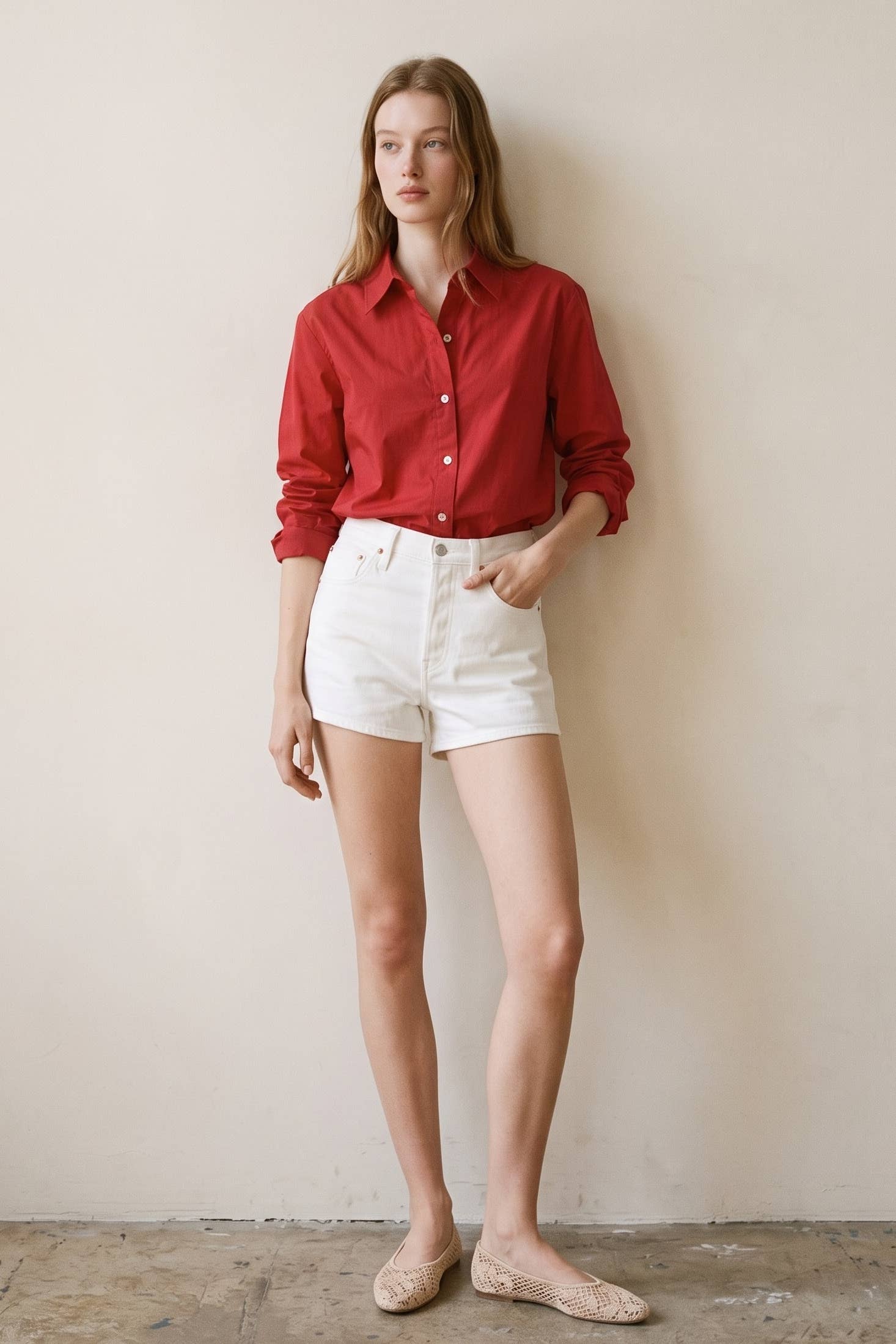 Cotton Oversized Button Up Shirt