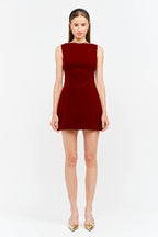 Carmine Red Velvet Dress