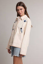 Bird Embroidery Utility Jacket