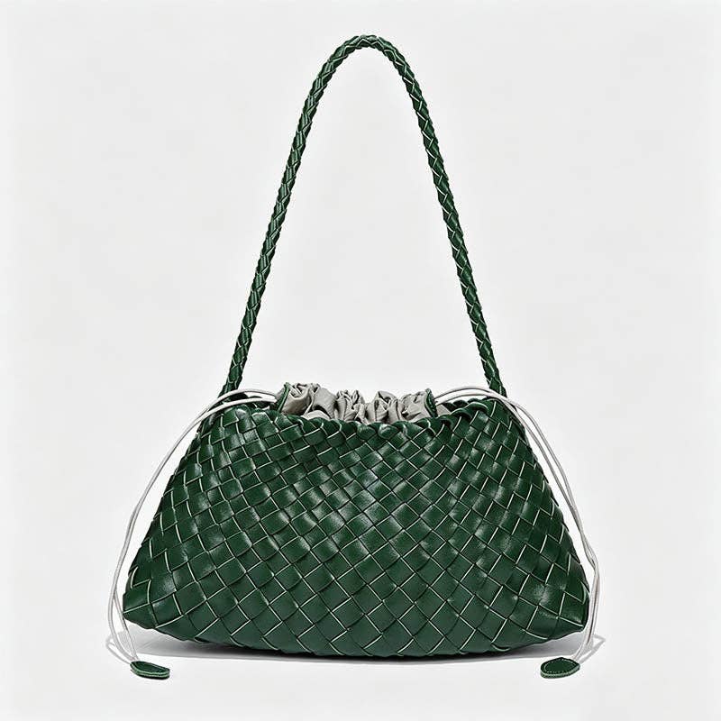 Woven Drawstring Shoulder Bag