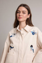 Bird Embroidery Utility Jacket