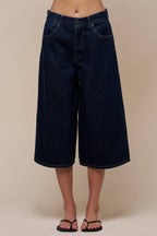 Denim Wide Leg Oversize Shorts