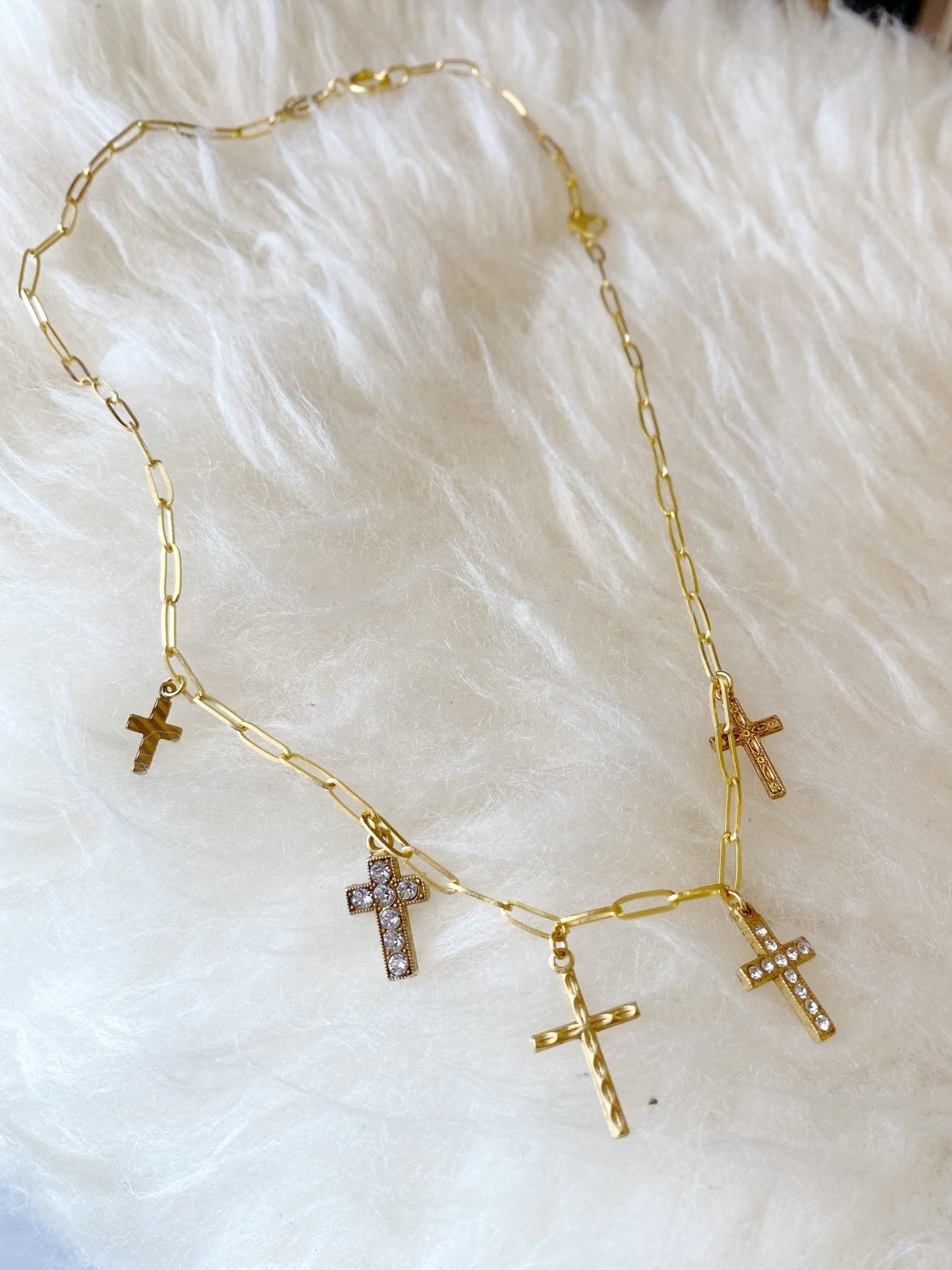 0805G Cross Charm Necklace - Polkadots & Moonbeams LALa Vie Parisienne0805G Cross Charm Necklace